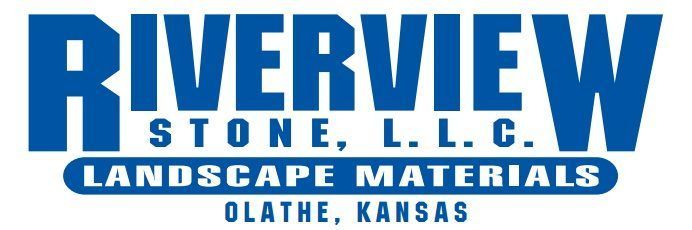 The logo for riverview stone l.l.c. landscape materials
