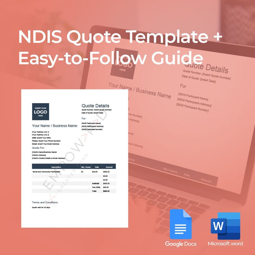NDIS Quote Template + Guide