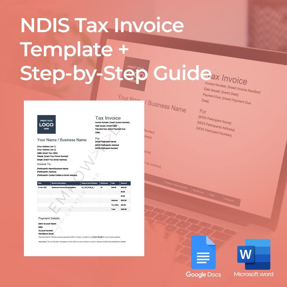 NDIS Tax Invoice Template + Guide