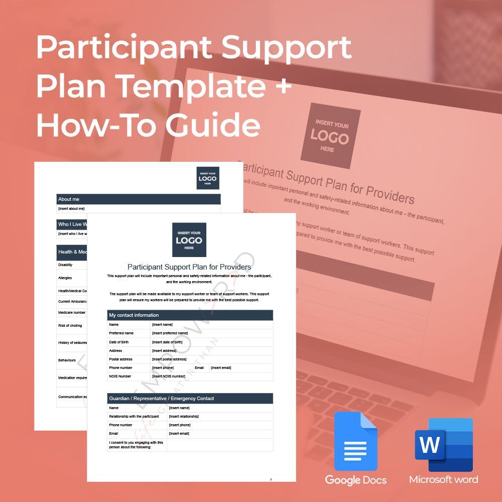 Participant Support Plan Template & Guide