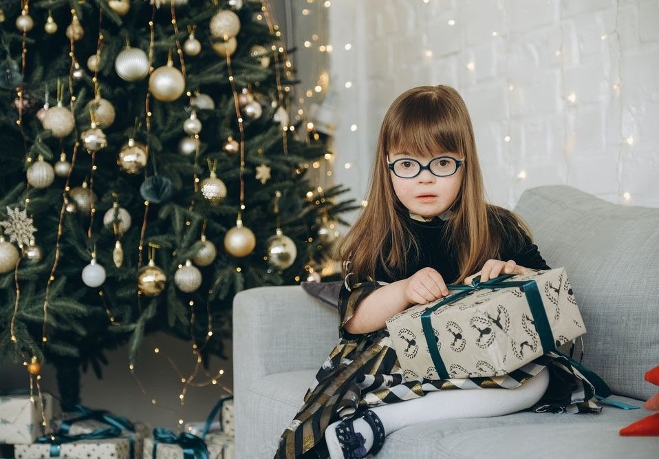 child holding a gift