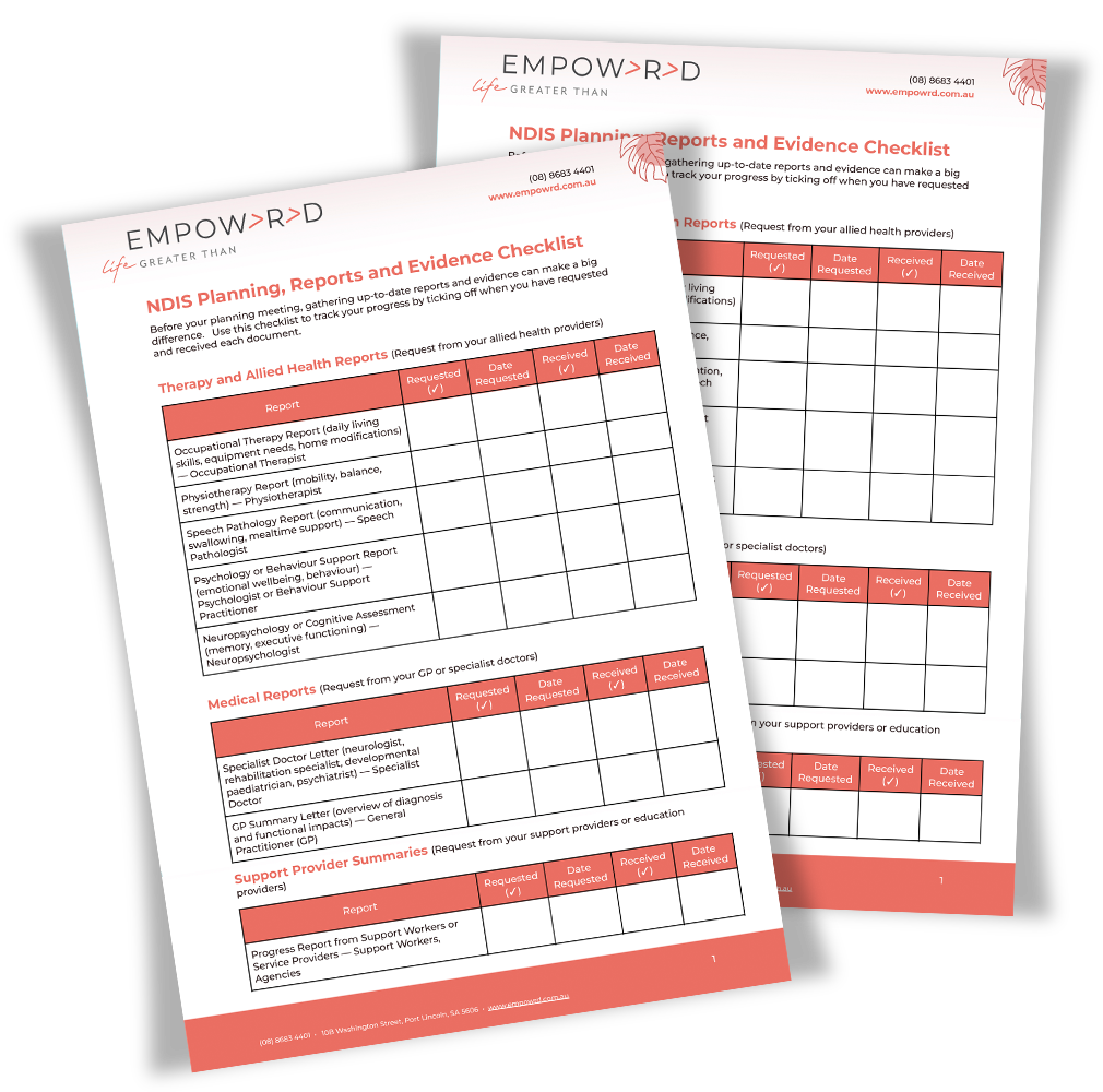 NDIS Planning Meeting Preparation Checklist