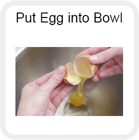 A person is cracking an egg into a bowl.