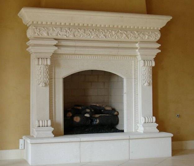 Natural Stone Fireplace, hand made in Italy