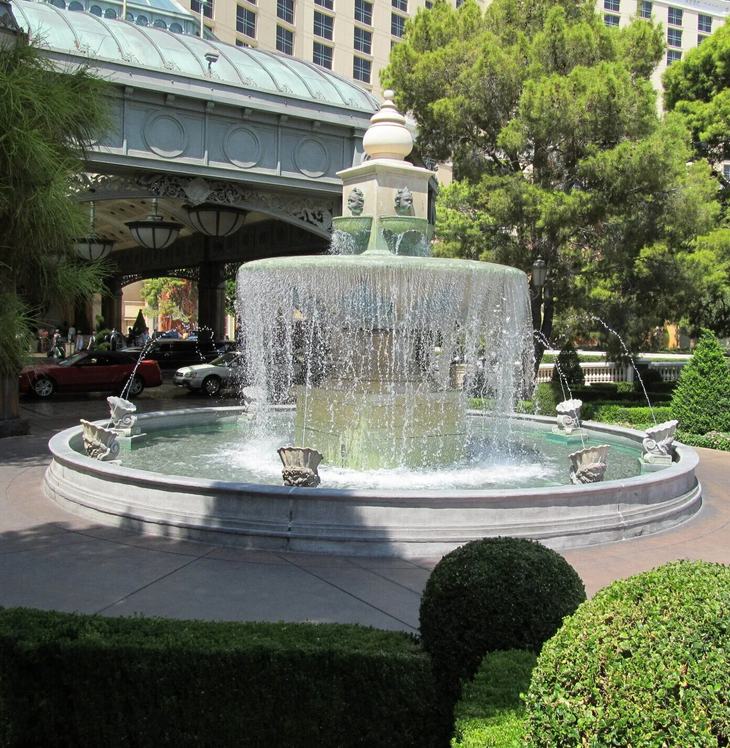 Alexander Widmann, Spring Fountain, natural stone, Naturstein, Springbrunnen, limestone, Vicenza, marble, Hotel Bellagio, Las Vegas