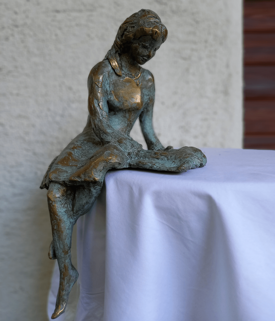 Getrud Mitterstieler-Widmann, Bronze, Figuren, Skulpturen, Statuen, Brunnenfiguren, Gartenfiguren, Algund, Südtirol, Italien