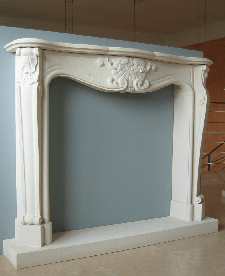 Alexander Widmann, Natural Stone Fireplace, limestone, marble, Vicenza, hand made in Italy