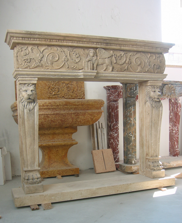 Alexander Widmann, Natural Stone Fireplace, limestone, marble, Vicenza, hand made in Italy
