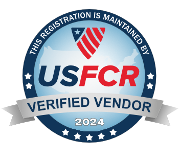 A usfcr verified vendor logo for 2024