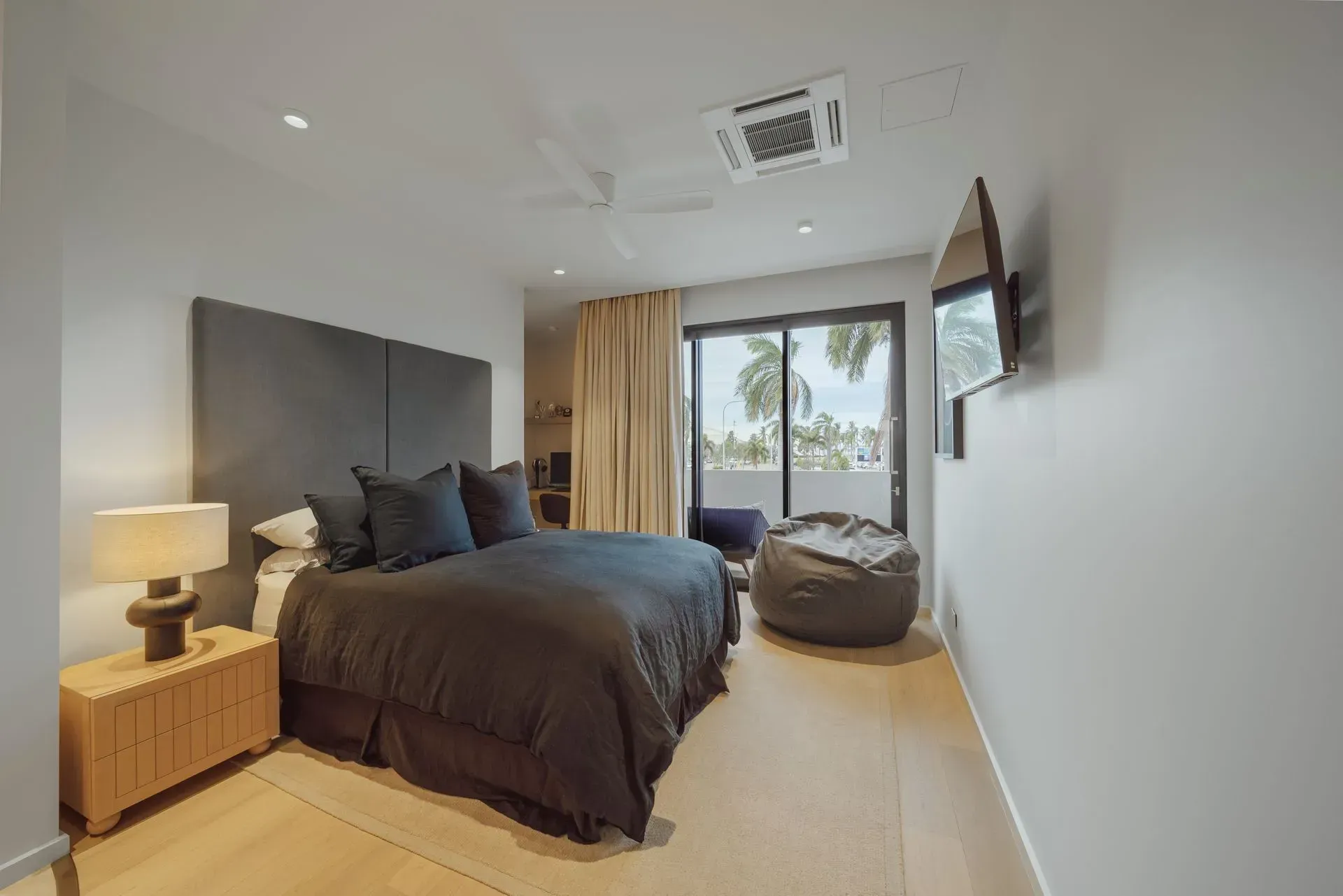 There Is A Large Bed In The Middle Of The Room — Reynolds Built In Dicky Beach, QLD