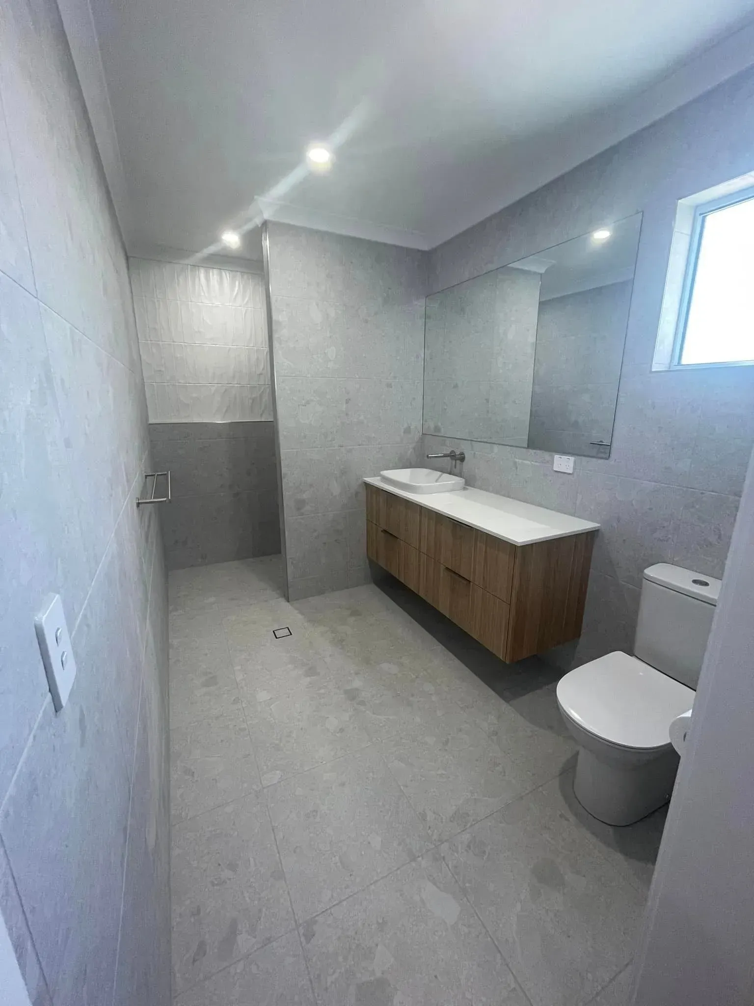 A Bathroom With A Sin , Toilet And Mirror — Reynolds Built In Dicky Beach, QLD
