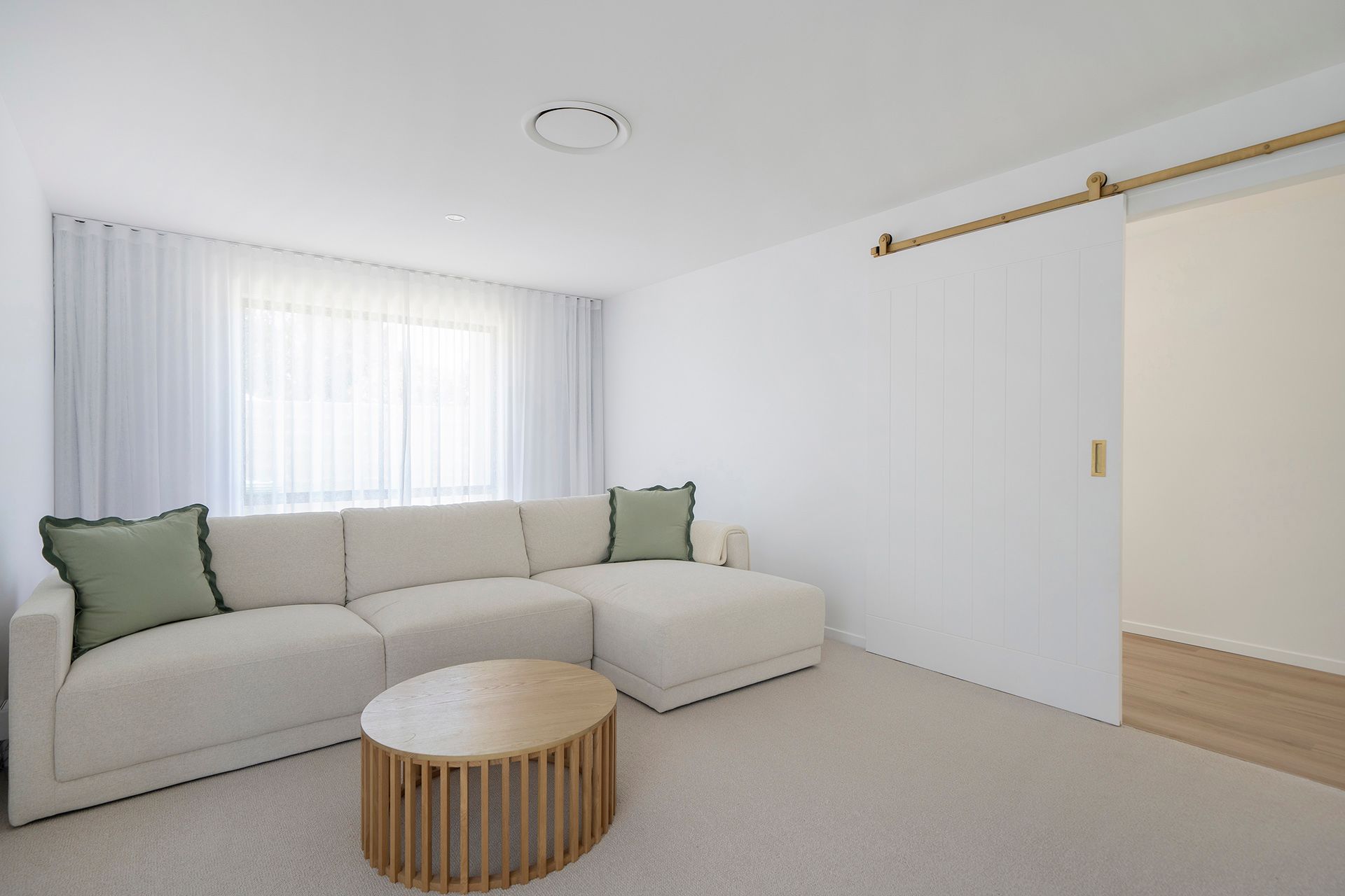 A Hallway With A Desk And A Chair In It — Reynolds Built In Kings Beach, QLD