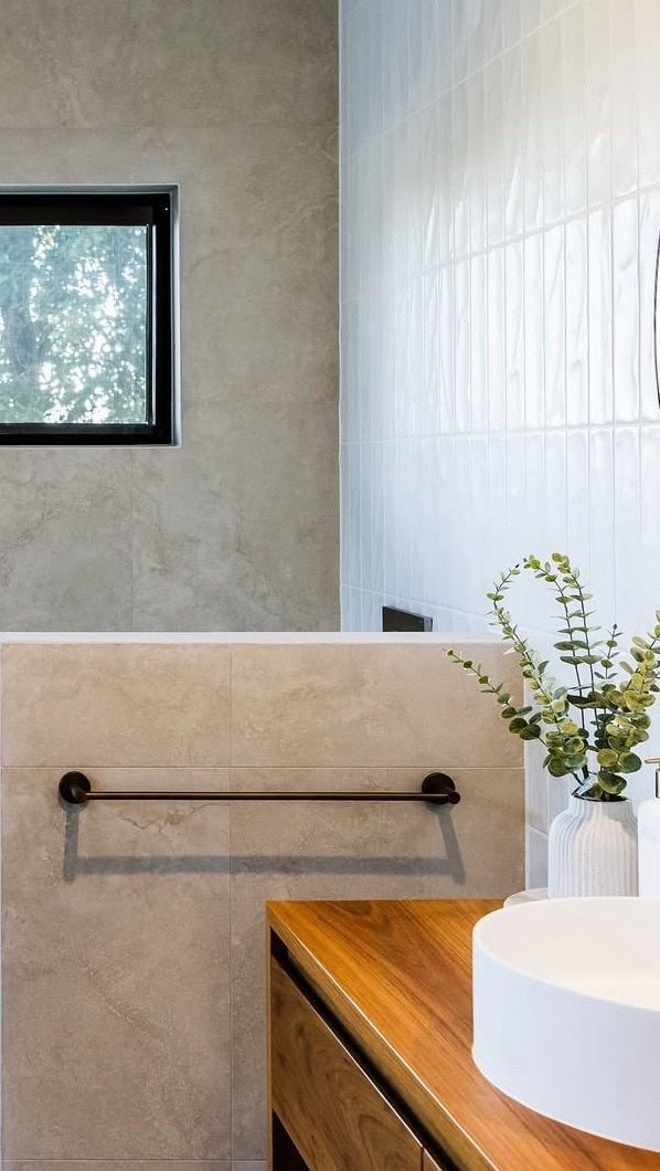 Bathroom Interior With Light-colored Tile Walls — Reynolds Built In Alexandra Headlands, QLD