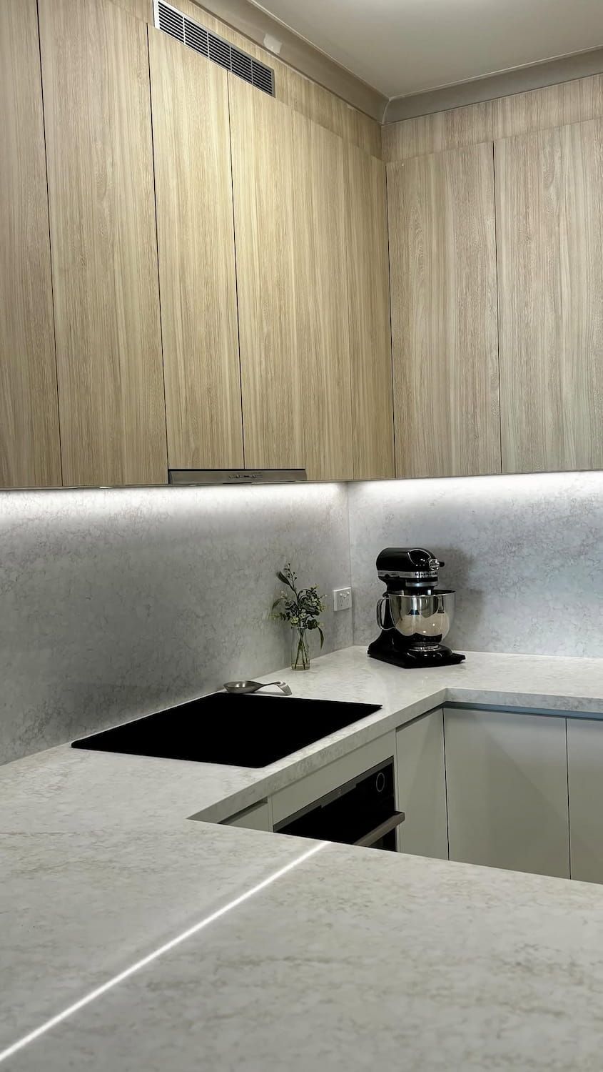 Modern Kitchen With Light-colored Wood Cabinets — Reynolds Built In Mooloolaba, QLD