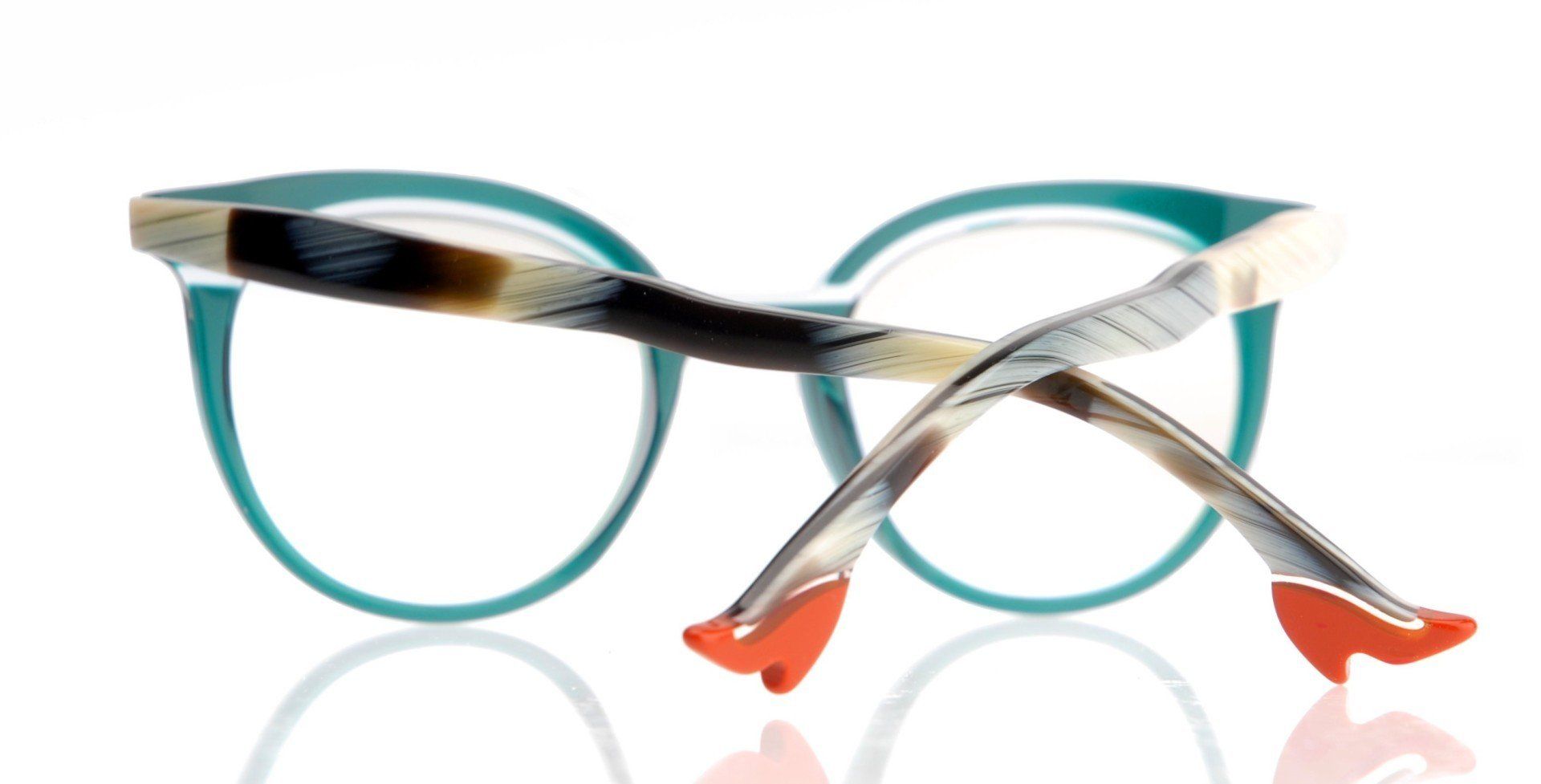 Bocca, teal spectacle frame by Face a Face. Face a Face frames available at Eyewear Creations opticians.