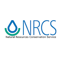 The logo for the natural resources conservation service is blue and green.