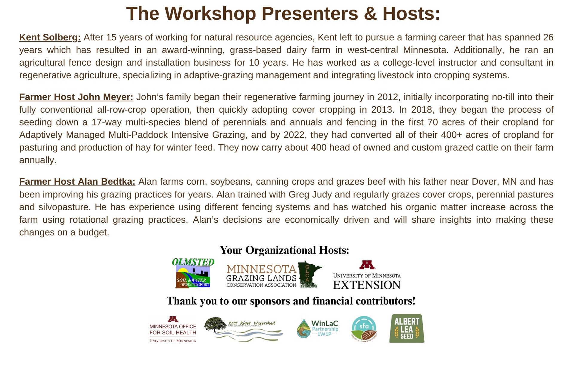 Olmsted Co Grazing Event
