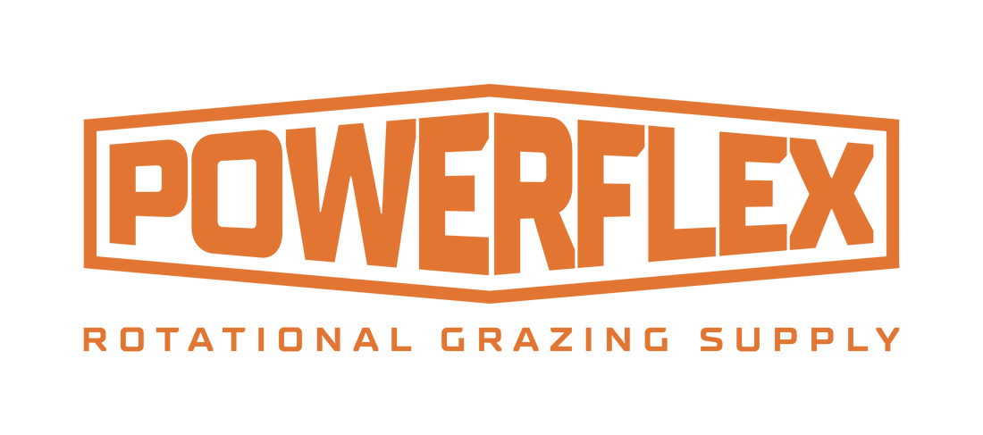 A logo for powerflex rotational grazing supply