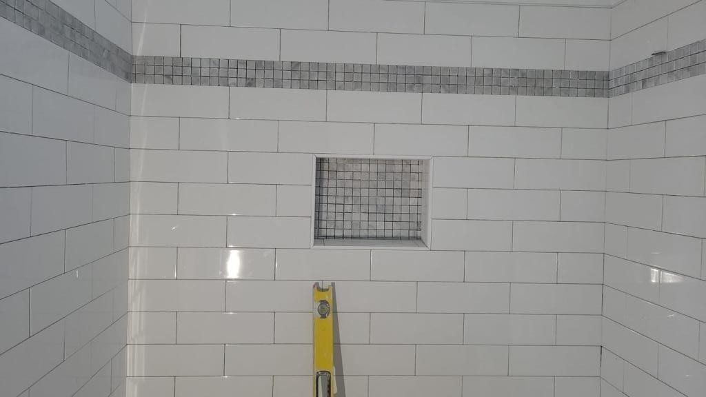 White Subway Tile Accents — Falmouth, MA — Master Tile & Painting, Inc.