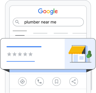 A google search for a plumber near me on a cell phone.