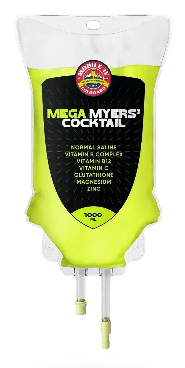 A bag that says mega myers cocktail on it