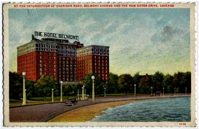 An old postcard of the hotel belmont in chicago