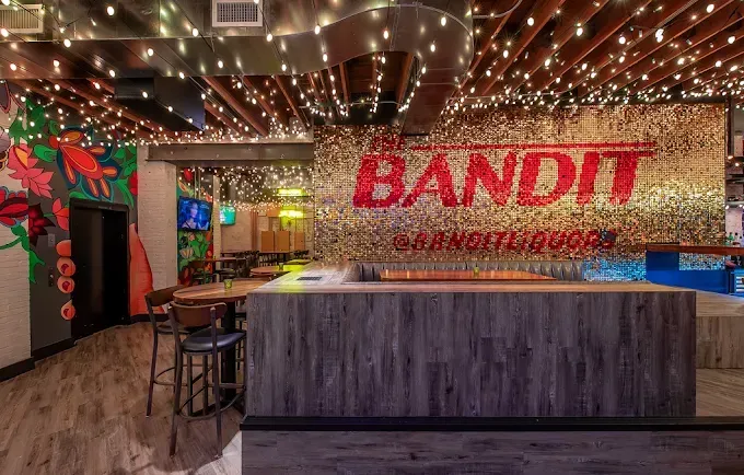 An interior view of a bar called