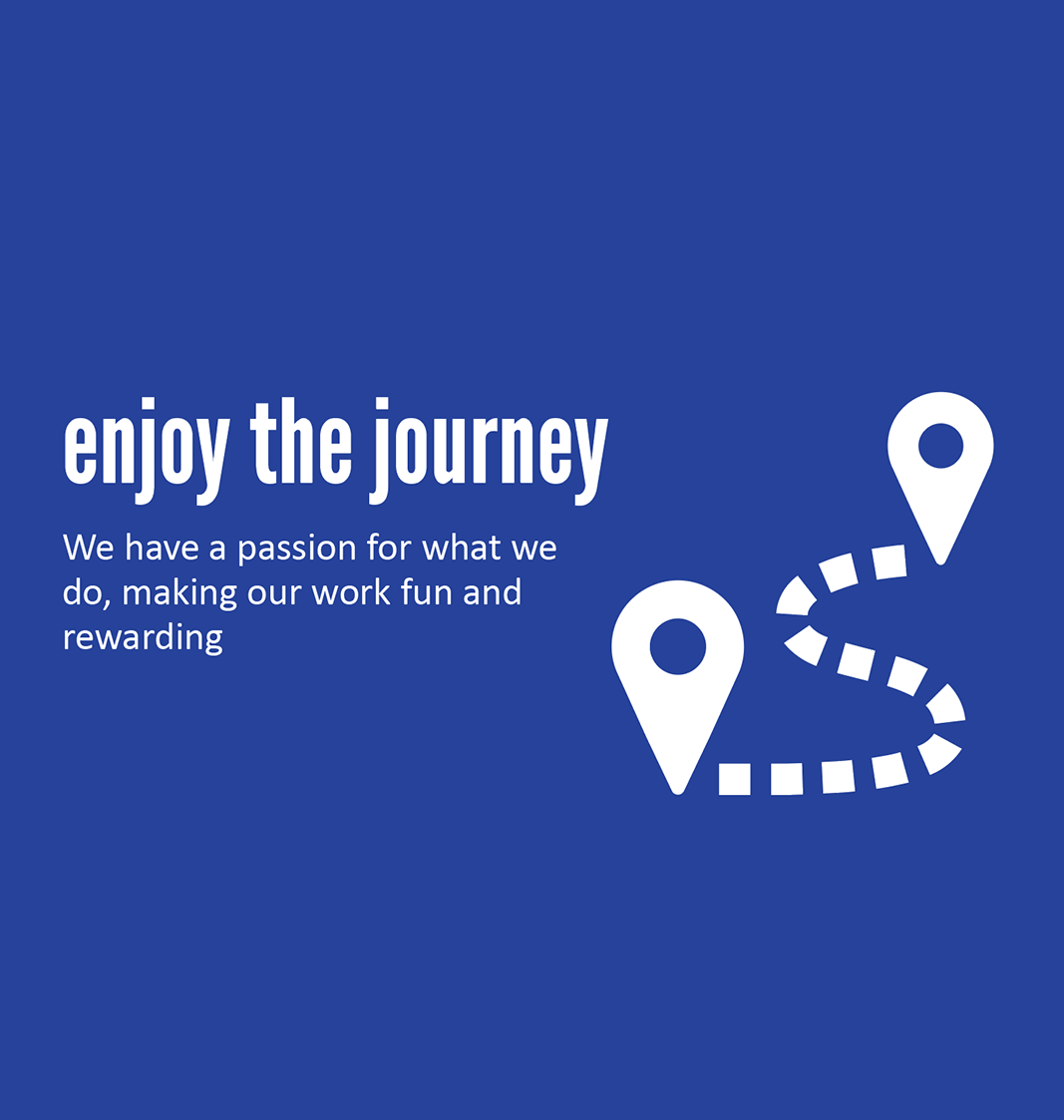 A blue background with the words enjoy the journey on it