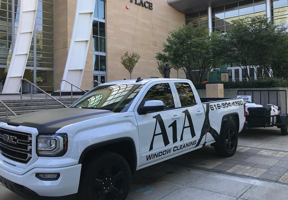 image of the A1A window cleaning service truck