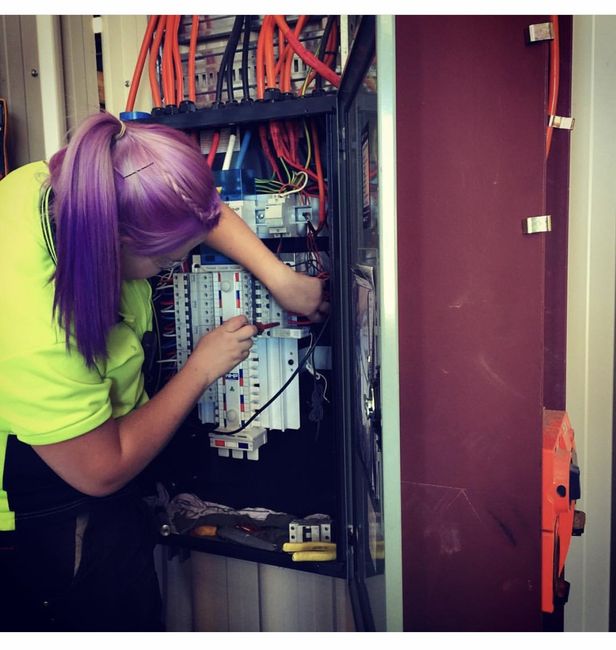 Electrician checking the circuit
