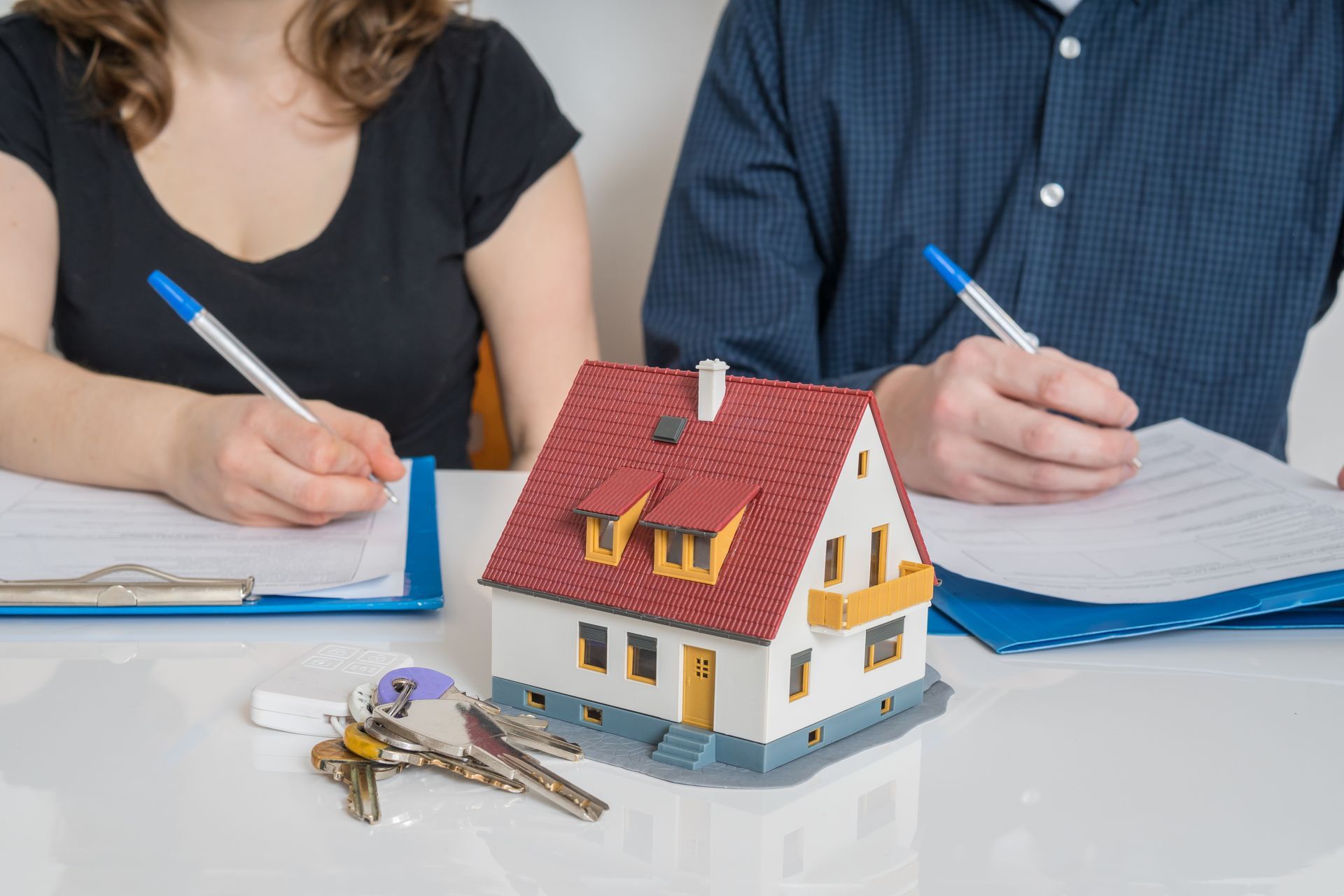 Divorce and dividing a property concept. Divorce and dividing a property concept.