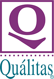 Una letra q morada está en un cuadrado con la palabra qualitas debajo.