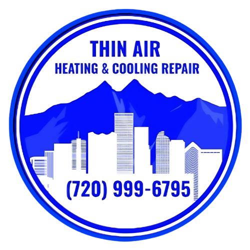 A logo for thin air heating and cooling repair