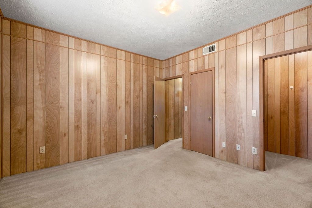 wood paneling bedroom at haley commons