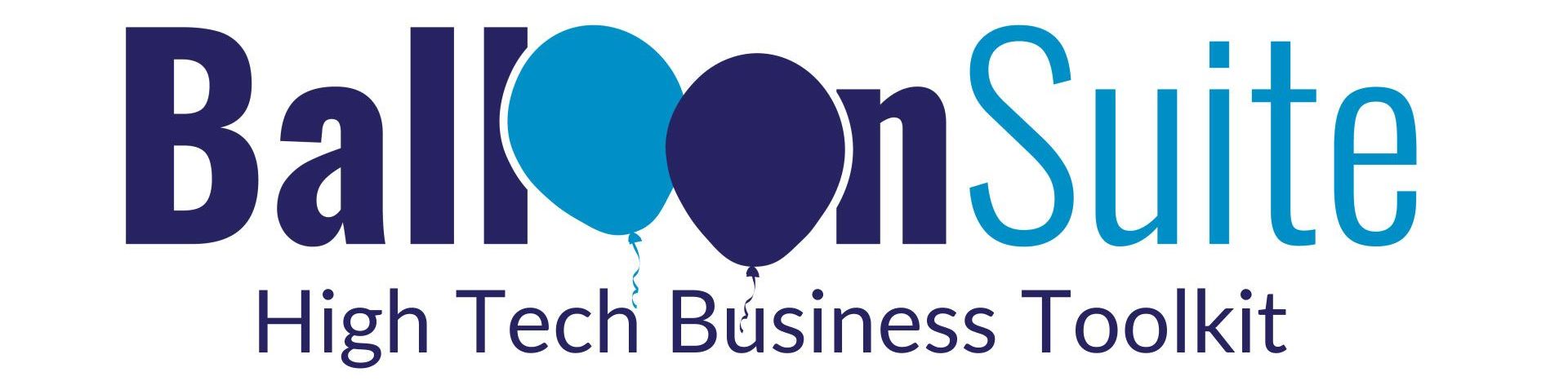 The logo for balloon suite is a high tech business toolkit.