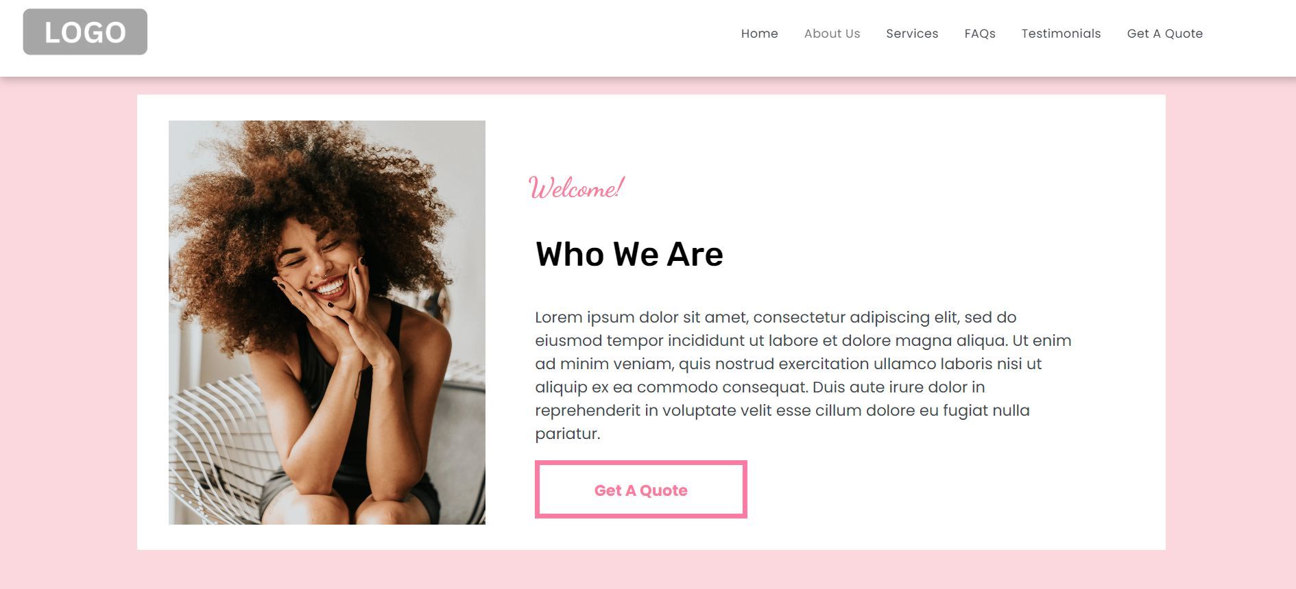 New Website Template - Cotton Candy - Who We Are Section