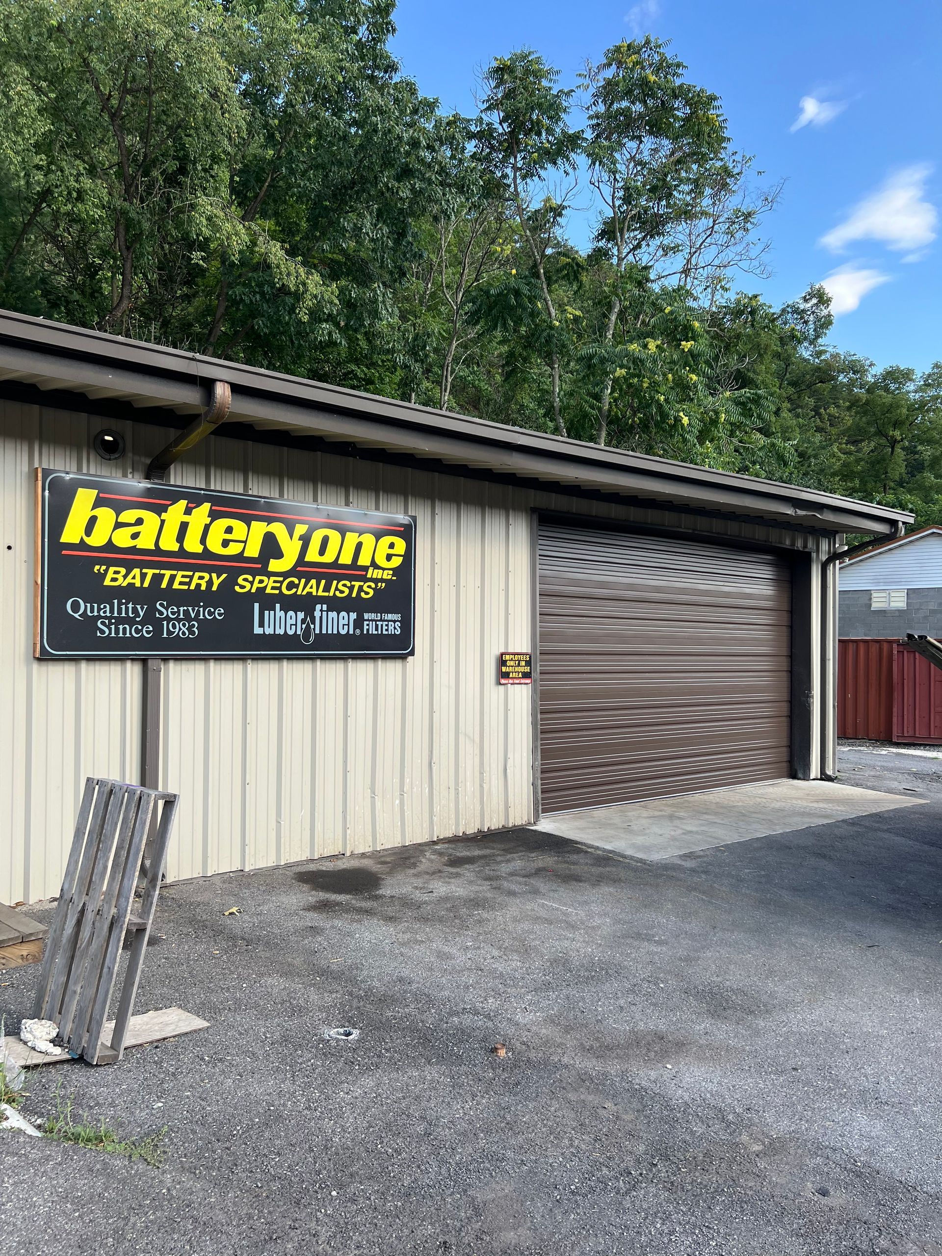 A building with a sign that says battery one on it.