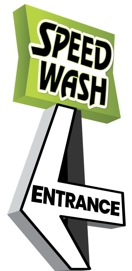 Iconic vintage car wash sign in googie design style at speedwash car wash in california