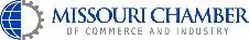 Missouri Chamber of Commerce and Industry logo with a blue globe/gear icon on the left. Text is dark blue/gray.