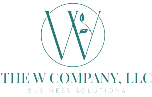 A logo for the w company , llc , a business solutions company.