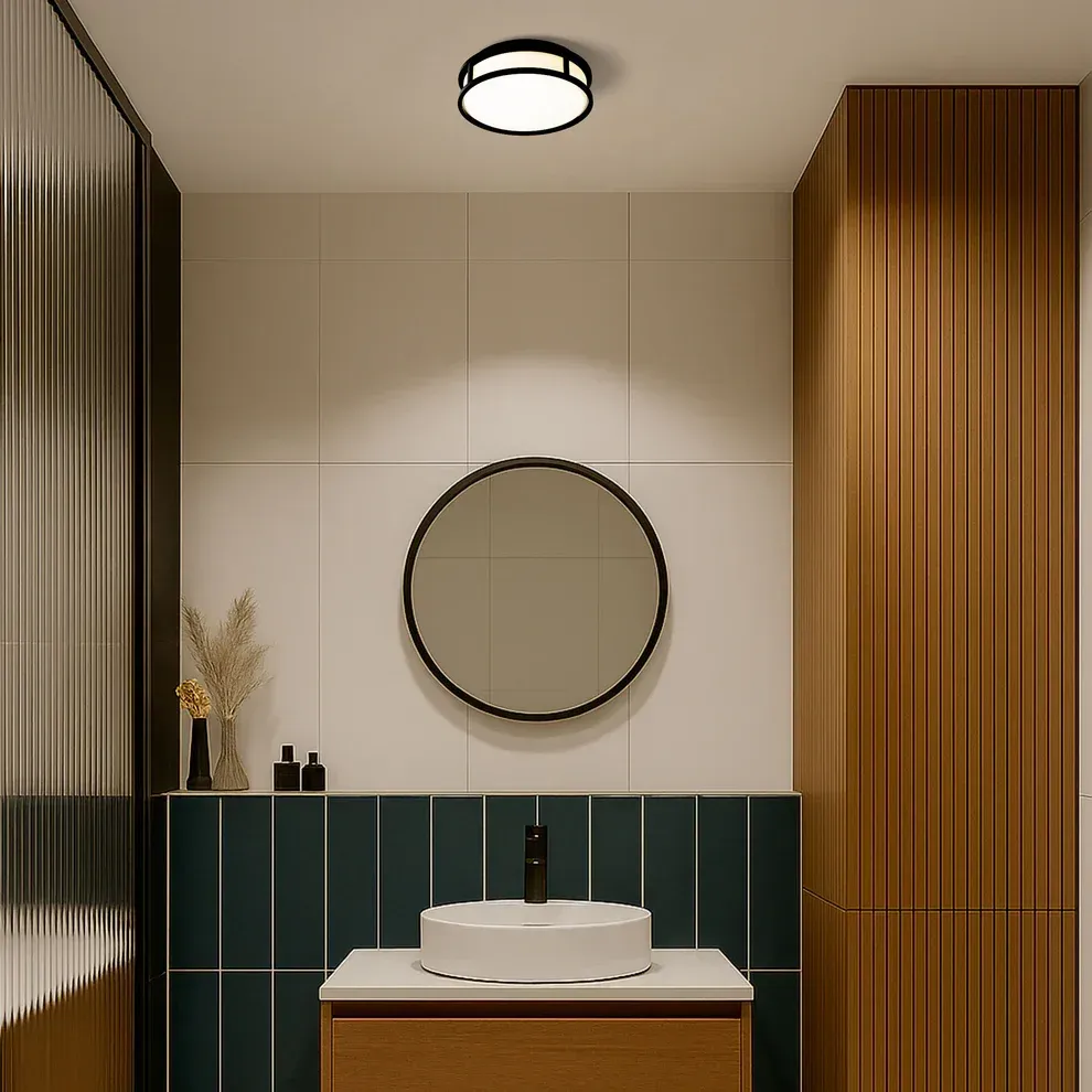 GRANDE LED 25 plafondlamp -  Opaalglas/Zwart