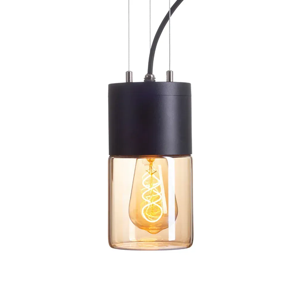 Hanglamp Quinn Buiten – Moderne Buitenlamp met Glas en Zwarte Afwerking