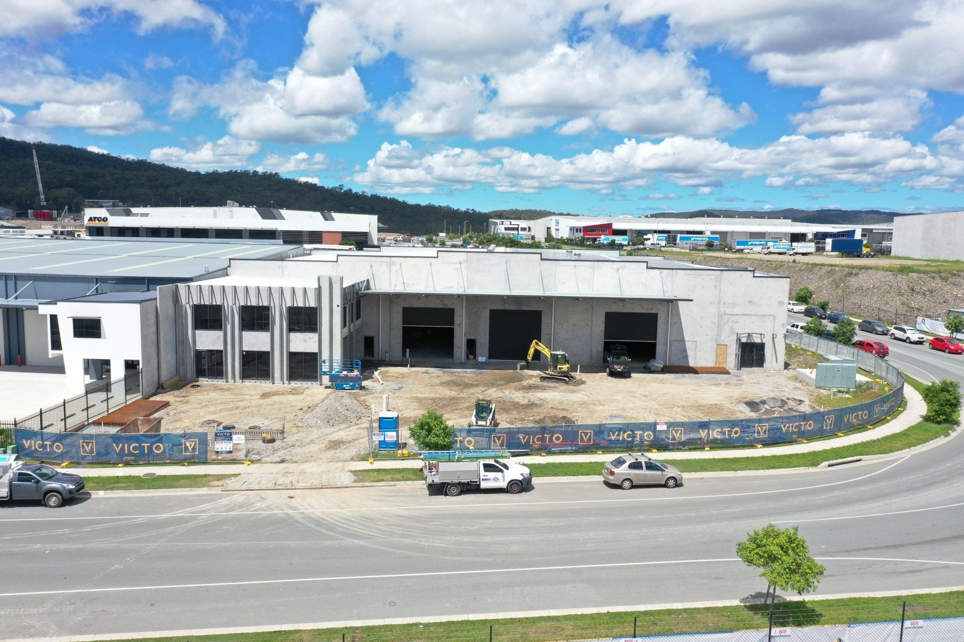 Victo 25 Tonka Street industrial shed near completion