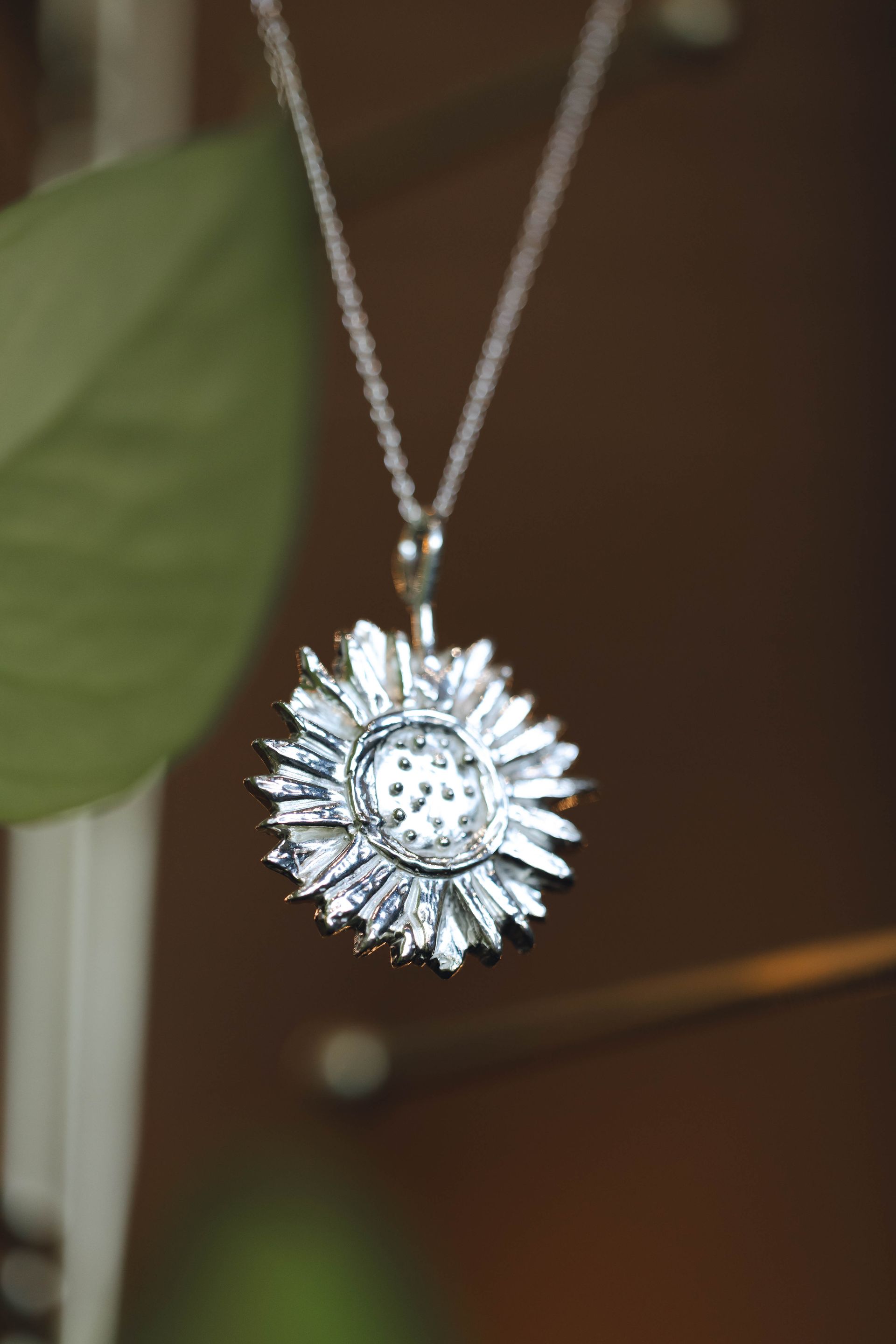 Journey Sunflower Pendant Wild Sunlower Silver