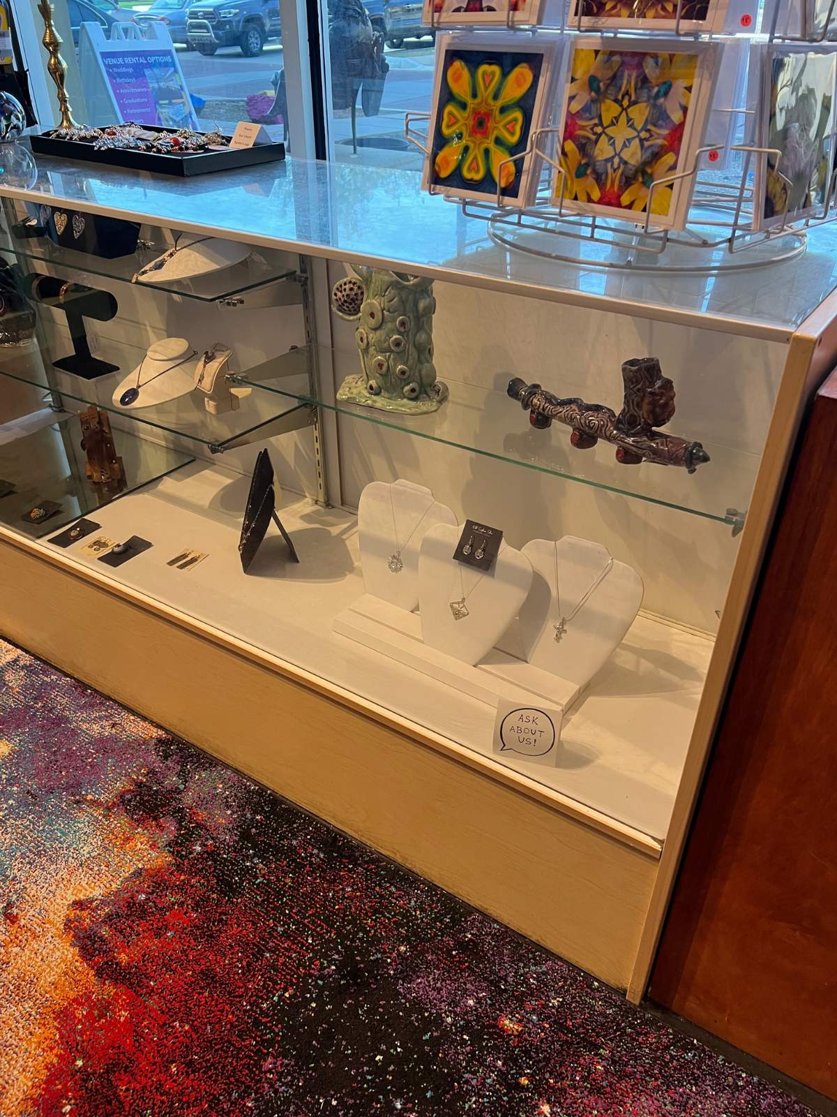 Wild Sunflower Silver Handmade Jewelry at the Art Shoppe at City Arts in Wichita, Ks