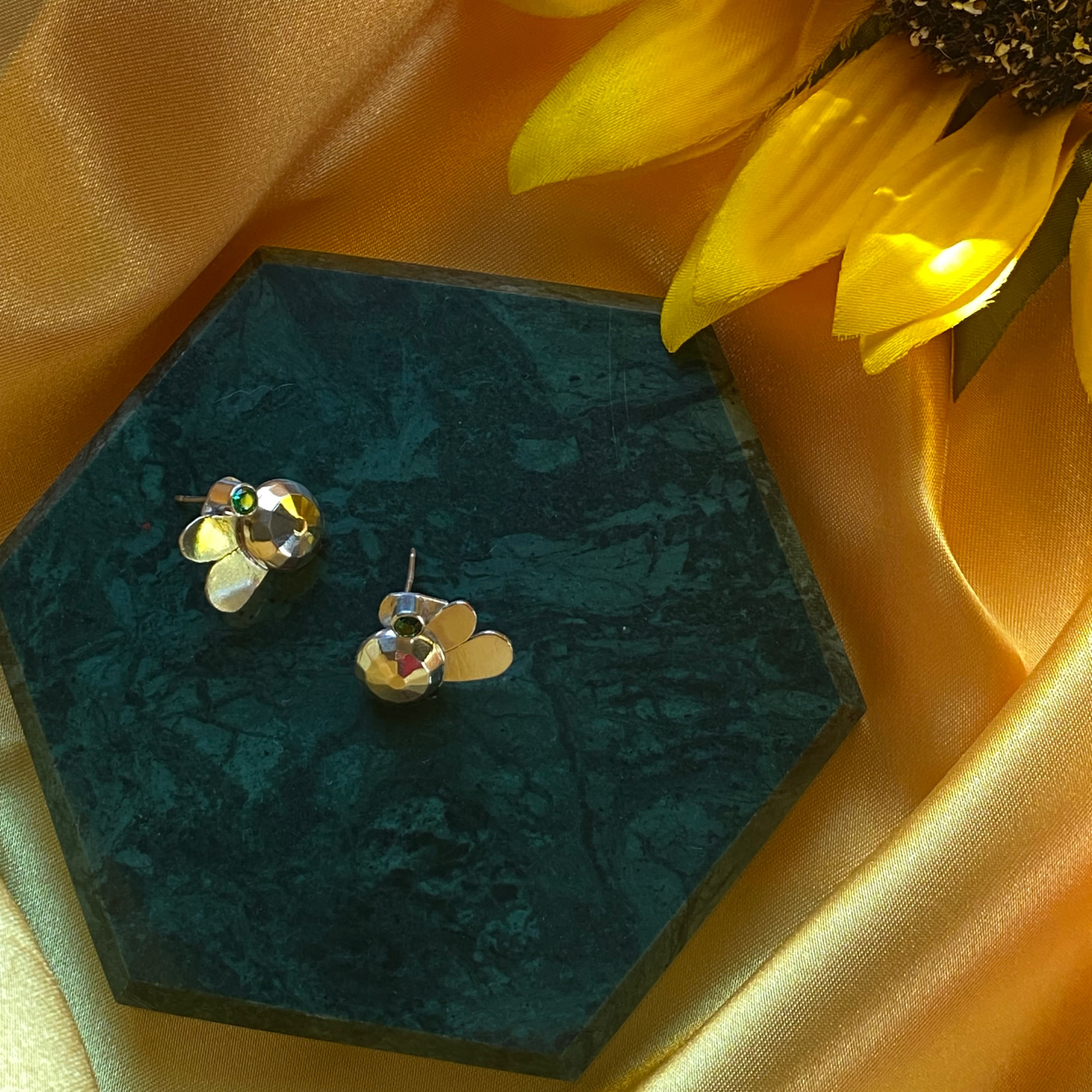 Wild Sunflower Silver Handmade Jewelry