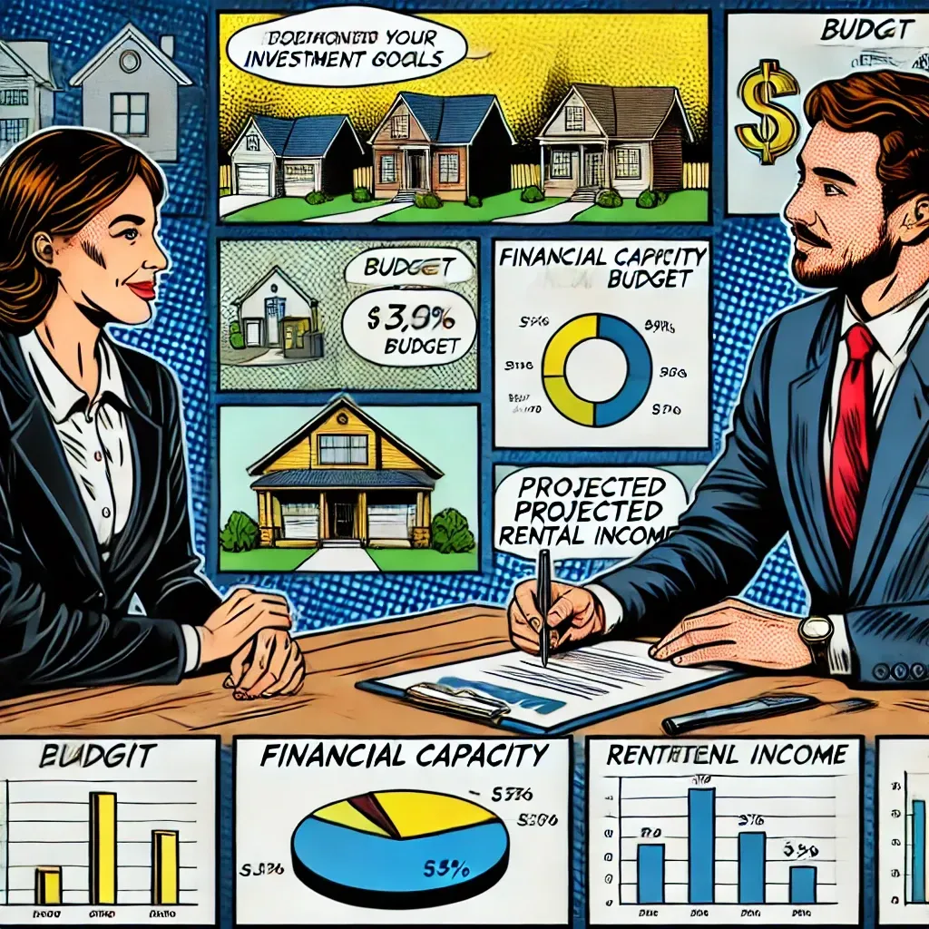 A man and a woman are sitting at a table looking at financial capacity
