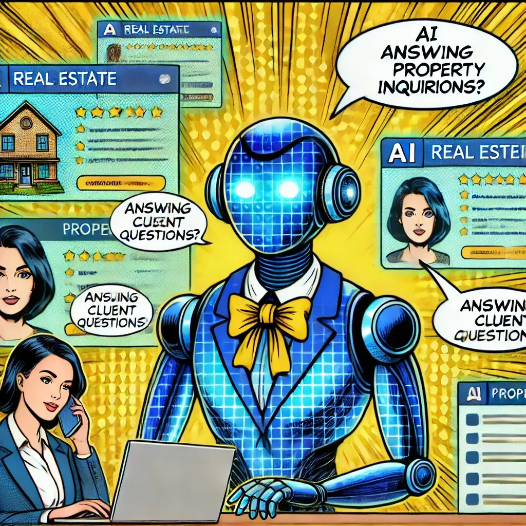 A woman is talking on a cell phone while a robot is sitting in front of a laptop computer.