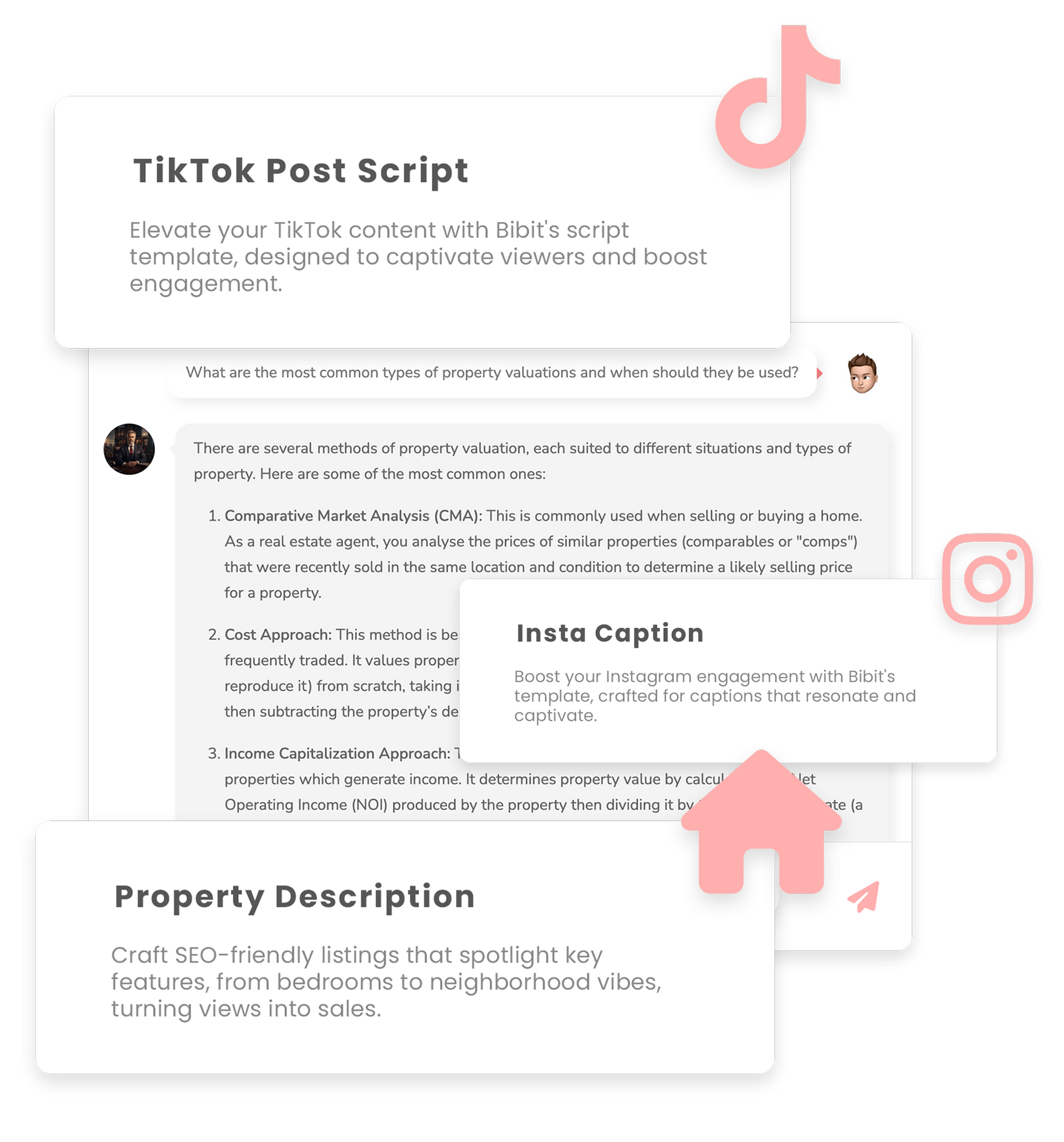 a screenshot of a tiktok post script and property description