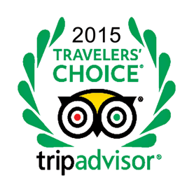 A 2015 travelers choice award from tripadvisor